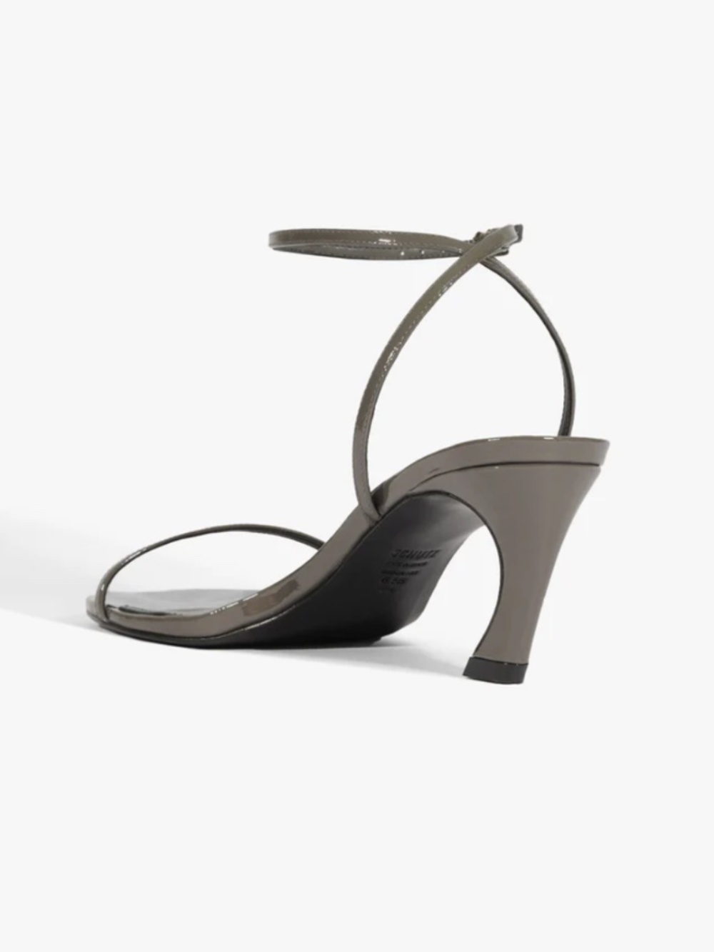 Schutz Siena Curve Mid Patent Sandal (DARK GRAY) - Picture 3 of 10